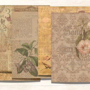 Floral Digital Paper, Vintage Summer, Junk Journal Printables, Summer Ephemera, Scrapbooking Floral Papers, Vintage junk journal pages