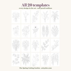 How to Paint Cottage Garden Flowers | 20 Printable Watercolour Templates + Video Lesson | Beginner Painting Outlines image 5
