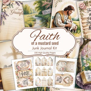 Faith Junk Journal, Christian Junk Journal Kit, Prayer Junk Journal, Christian Papers, devotional journal, Bible junk journal, Card Making