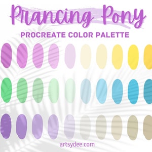 Verspielte Farbpalette, Procreate Farbpalette, Farbmuster, Lila, Helle Farben, iPad Schriftzug, Illustration, Procreate Werkzeuge