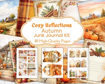 Autumn Junk Journal Kit, fall Junk Journal pages, autumn junk journal pages, autumn junk journal, ATC, filler pages, Card Making, autumn png