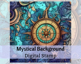 Mystical Backgrounds, Digi Stamps Backgrounds, Digi Stamp, Procreate Stamp, Digital Stamp, PNG, Card making, Coloring Page, Scrapbooking,
