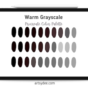 Grayscale Procreate Palette, Color Palette, Procreate Colors, Procreate Color Palette, Grayscale, Shades of Grey, Black and White, Procreate
