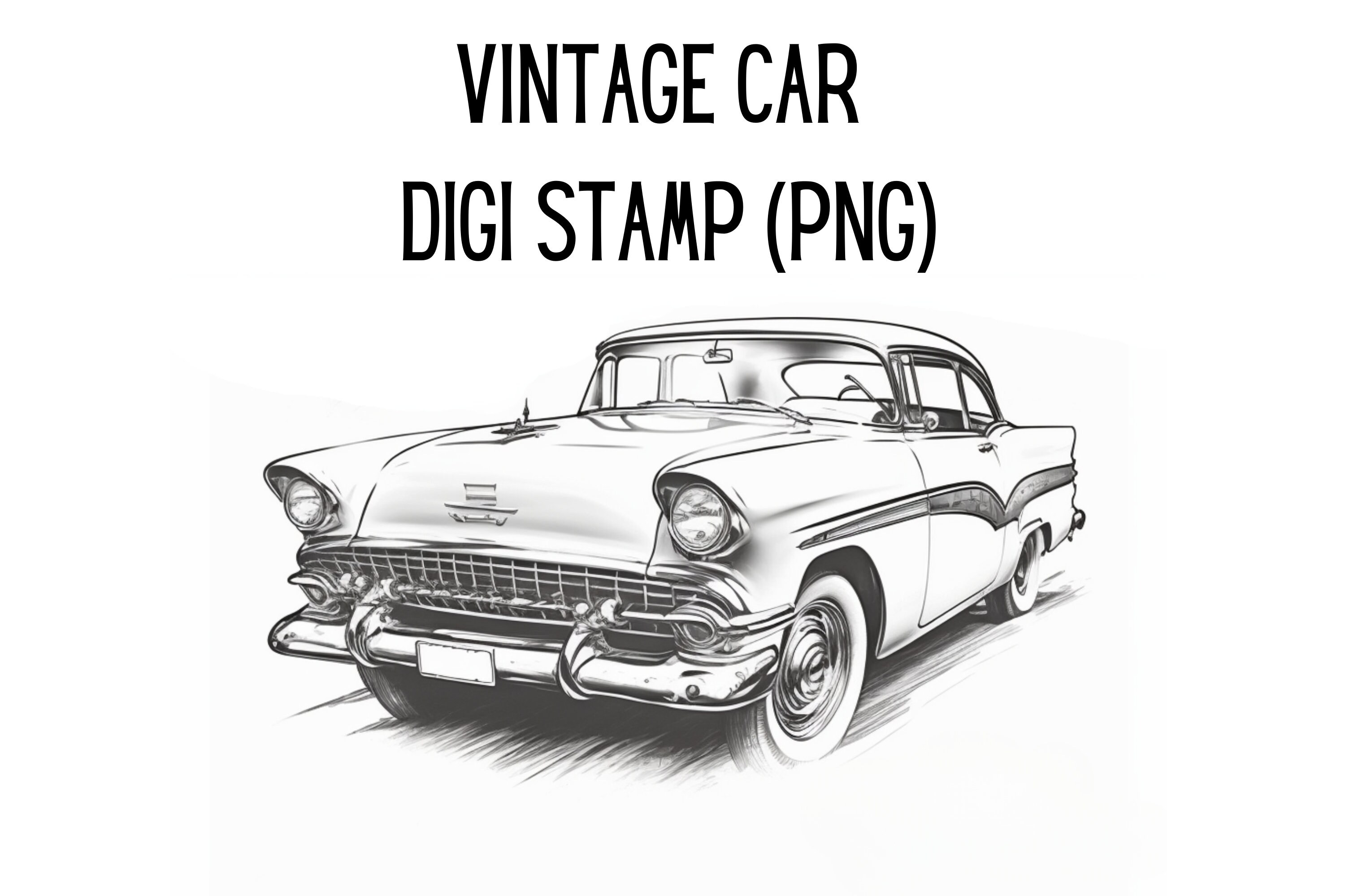 Digi Stamps Backgrounds Vintage Car Stamp Procreate Stamps Etsy