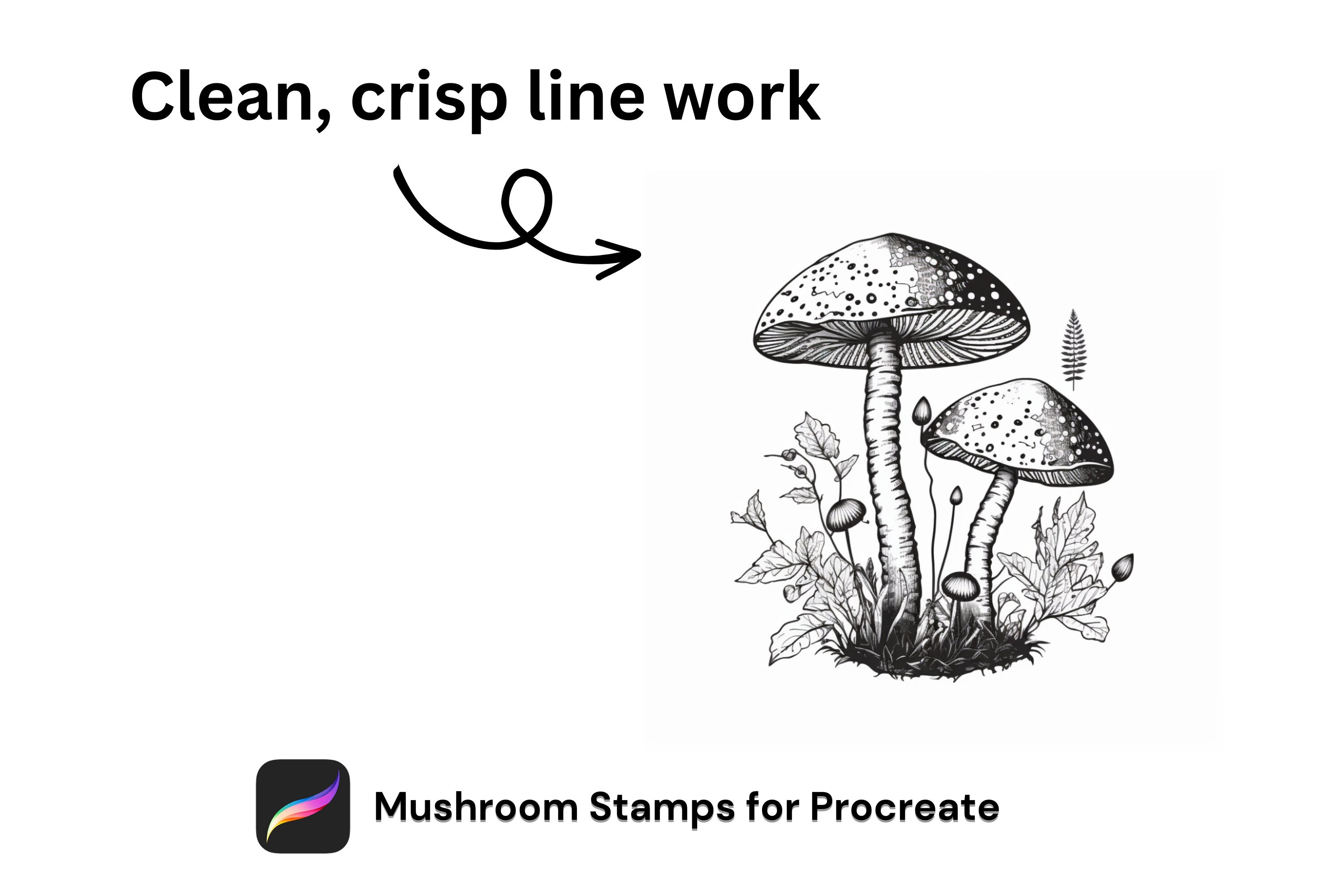 87 Mushroom Stamps for Procreate, Mushroom Stamp, Procreate Tattoo ...
