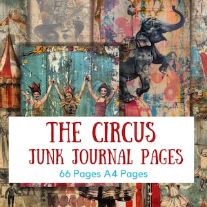 66 pages de journal indésirable du cirque, kit de journal indésirable du cirque, journal du cirque, journal de la camelote, kit du journal du cirque, journal indésirable numérique, fabrication de cartes,