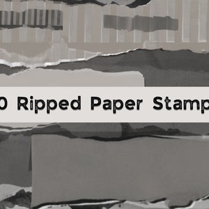 60 tampons à déchirer Procreate, papier à bords déchirés, tampons à procréer, brosses à procréer, texture à procréer, agenda numérique à procréer