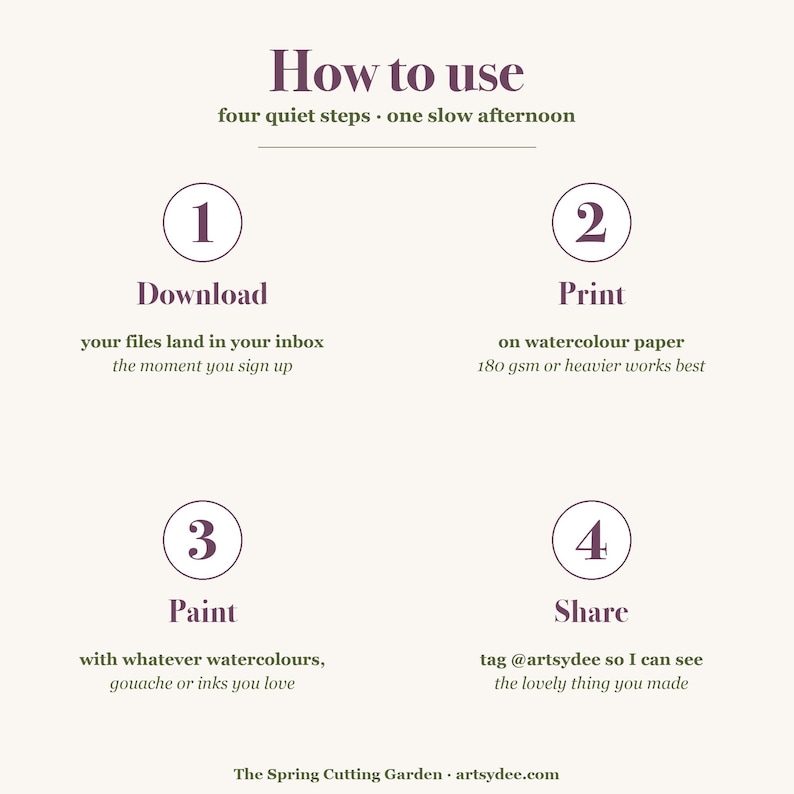 How to Paint Cottage Garden Flowers | 20 Printable Watercolour Templates + Video Lesson | Beginner Painting Outlines image 8