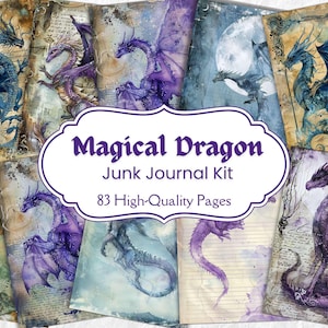 Dragon Junk Journal Kit, Dragon Junk Journal, Dragon Journal, Junk Journal Paper, Junk Journal, Art Journal Paper, Criação de cartões, Scrapbooking