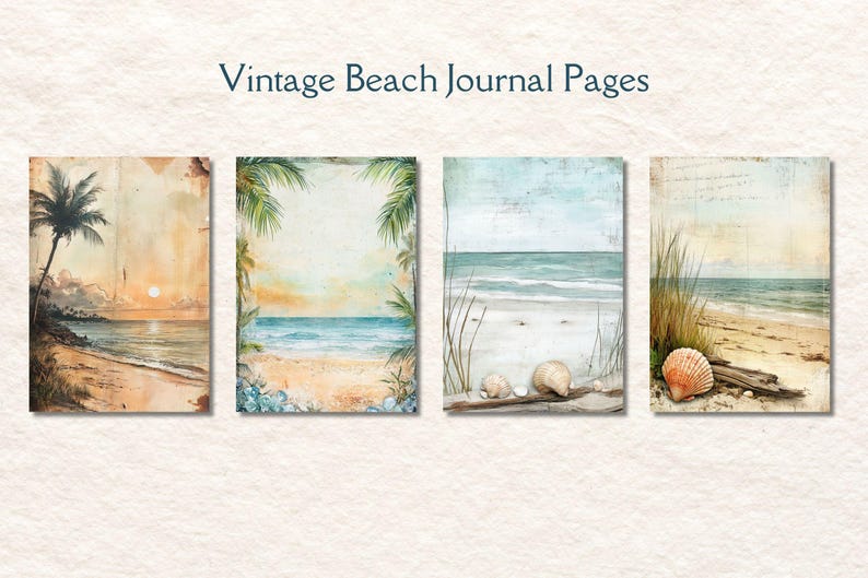 Vintage Seascapes Junk Journal Pages, Ocean Junk Journal, Deeep Blue Sea, Ocean Journal, Scrapbook Supplies, Card Making, Journal Ephemera image 5