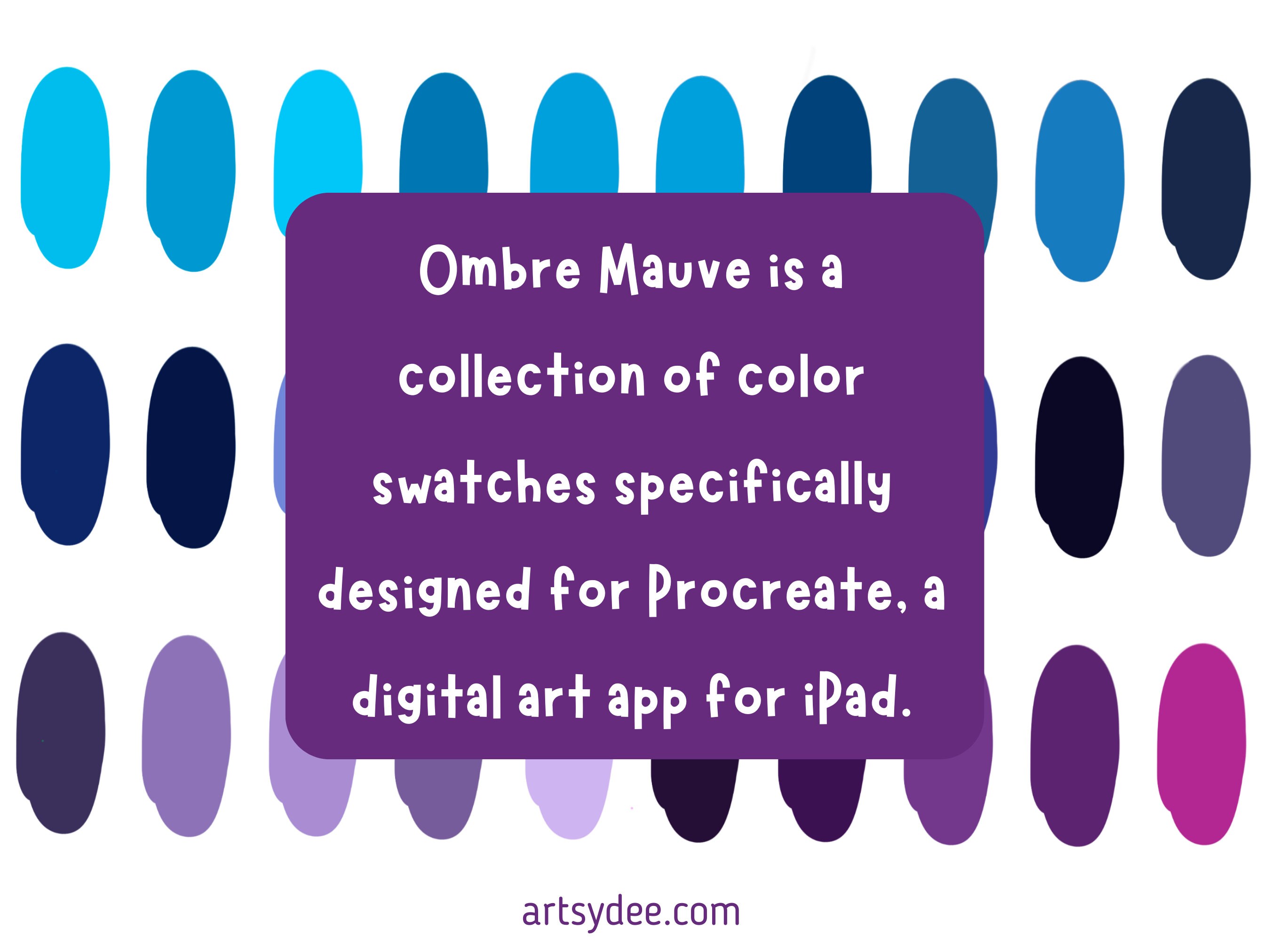 Procreate Ombre Purple Color Palette, Ombre, Hair Color Swatches, Ombre