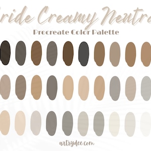 Procreate palette creamy neutral | procreate boho bride palette | Digital Downloads | Color Swatches |  Procreate Color | Procreate Swatches