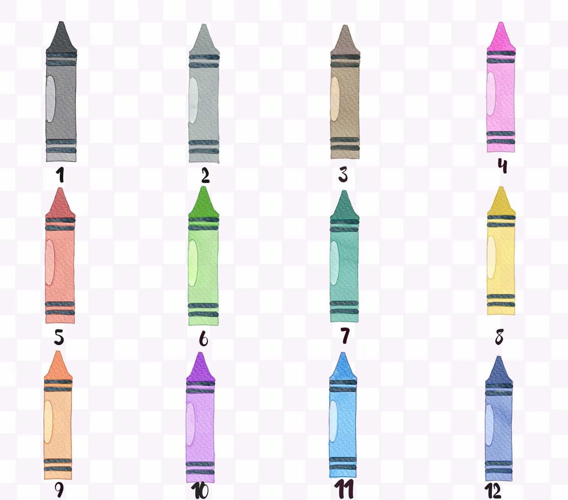 Crayon Watercolor Png Transparent Background Crayon Etsy