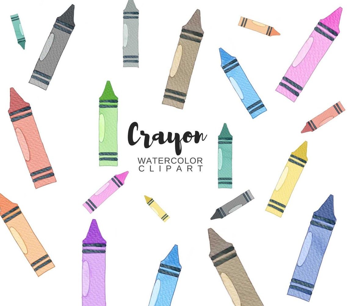 Crayon Watercolor Png Transparent Background Crayon Etsy
