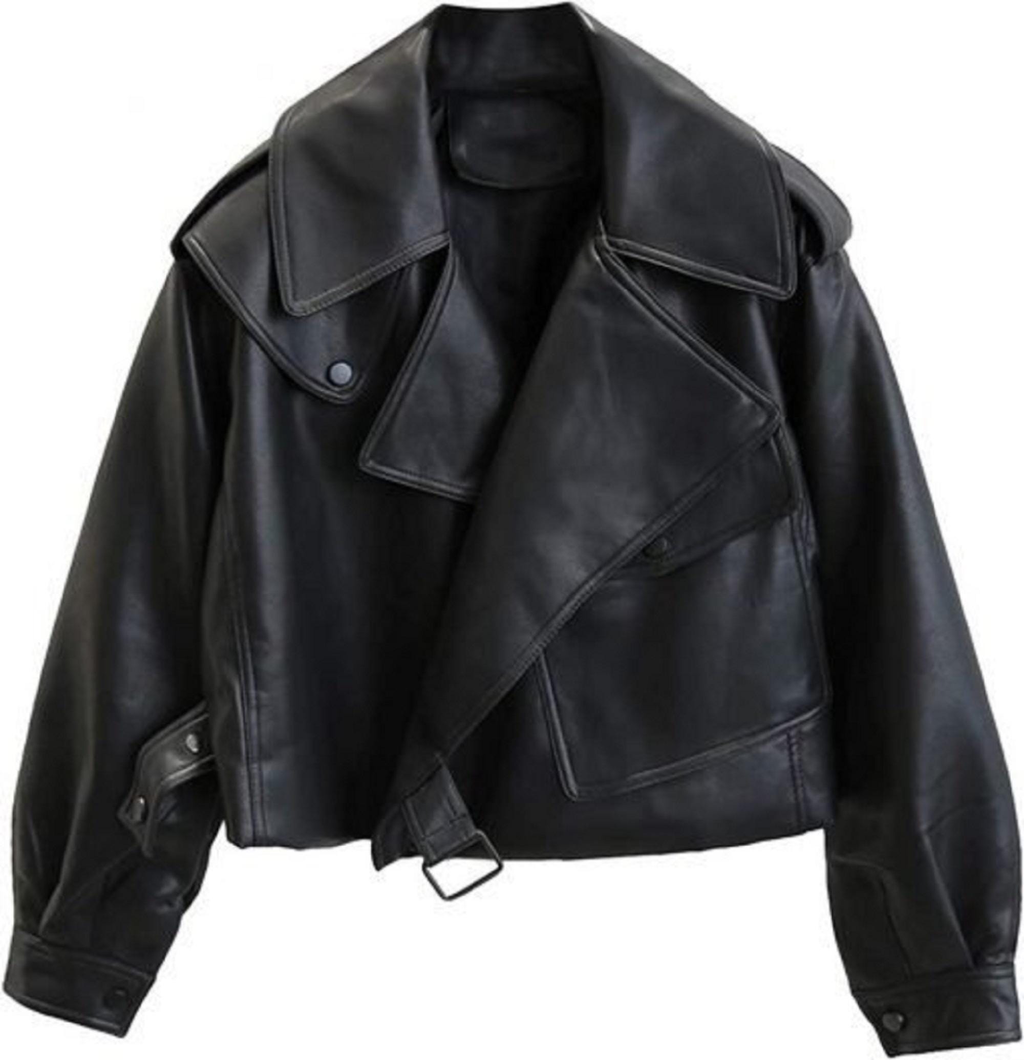 Womens Oversized Leather Jacket main image 0