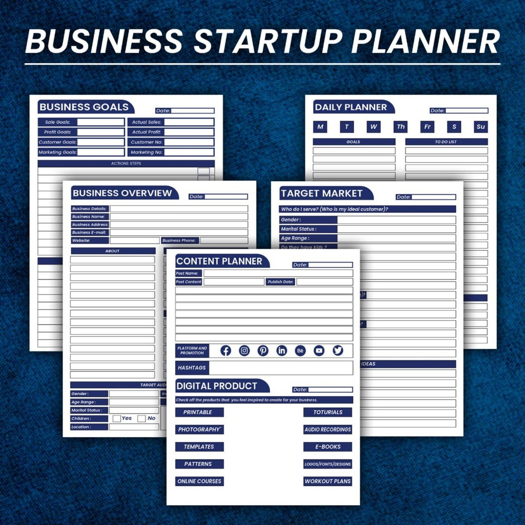 Printable &amp; Editable Business Startup Planner Business Startup ...