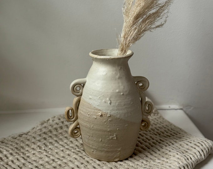 Unique Vase For Gift Handmade For Her Birthday Vase For Flowers For Gift For Housewarming Gift For Wedding Gift For Home Decor Neutral