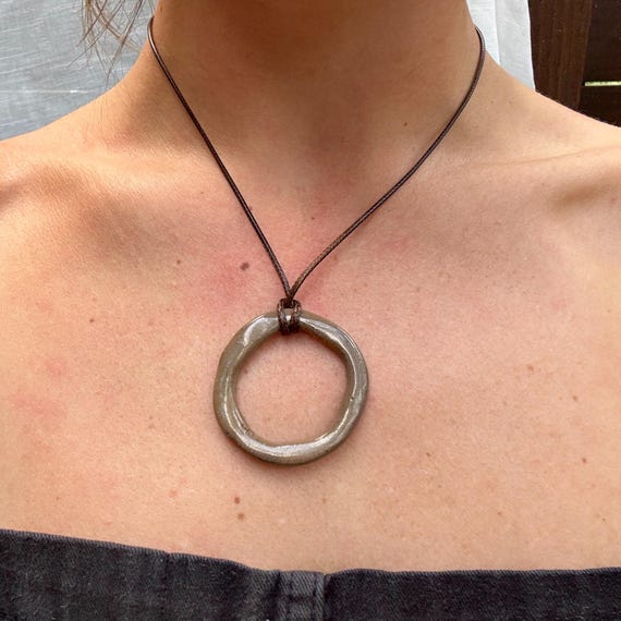 Tan Gloss Pendant Necklace