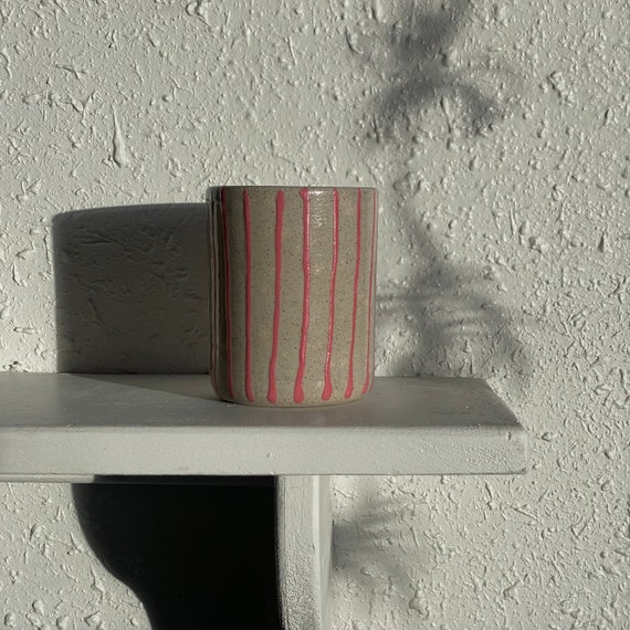 Red Striped Tumbler Cup