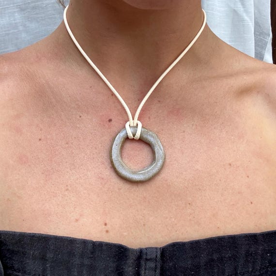 Matte White Pendant Necklace