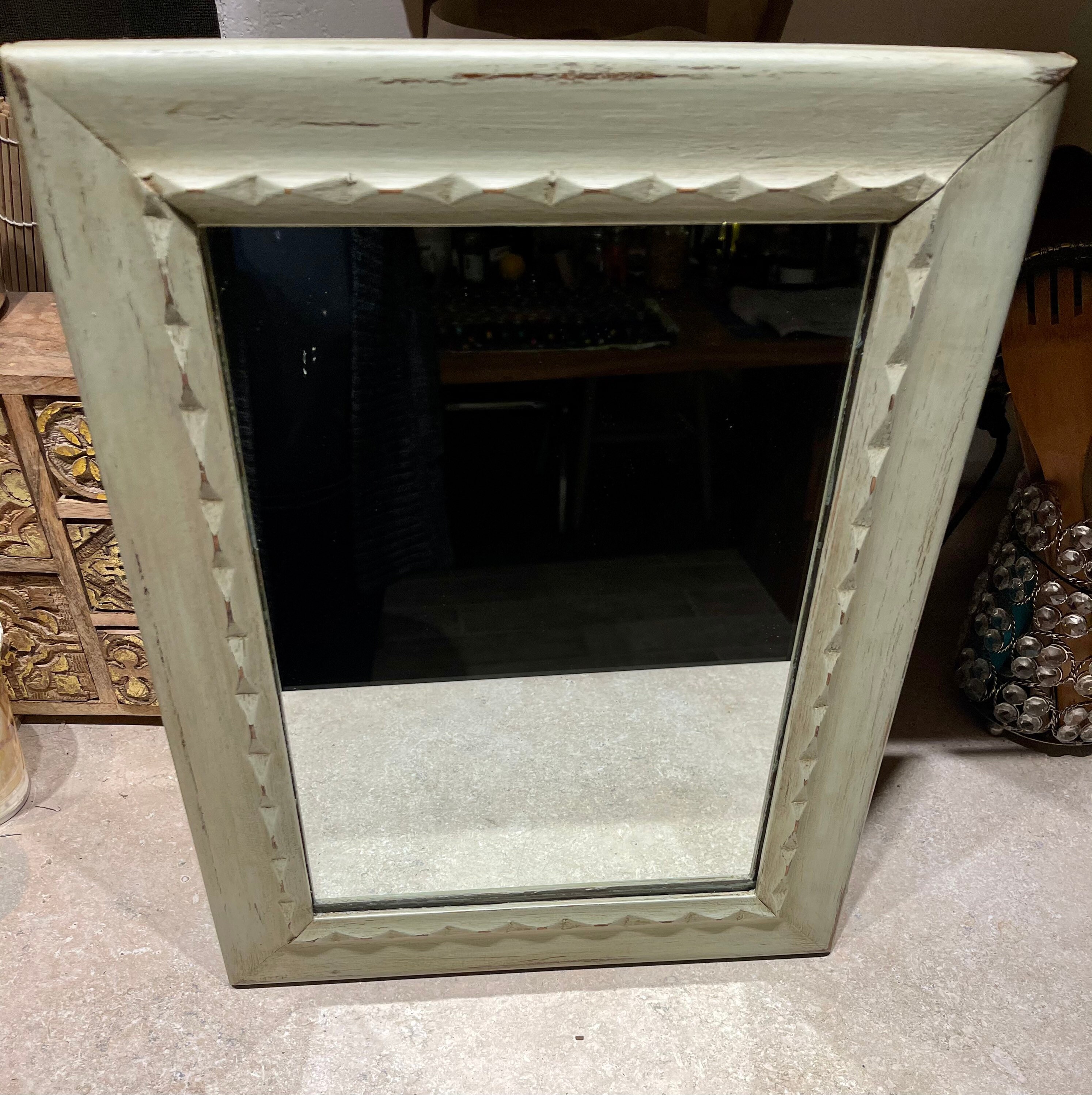 Farmhouse Distressed Antique Mirror Etsy UK