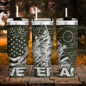 1776 Preámbulo Veteran Wrap New We The People SVG para 40oz Tumbler Archivo Digital SOLAMENTE Grabado Láser Sublimación Patriotic Fearful Men