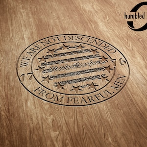 We Are Not Descending From Fearful Men 1776 Distressed Stripes We The People SVG-Datei Lasergravur PNG Illustrator Digital File Only
