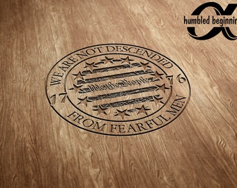 Nie pochodzimy od ludzi pełnych lęku 1776 Pasy w złym stanie My, ludzie Plik SVG Grawerowanie laserowe PNG Illustrator Tylko plik cyfrowy