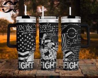 My, ludzie Trump Fight Fight Fight Wrap v2 SVG dla 40oz Tumbler/butelka na wodę Tylko plik cyfrowy! Patriotyczny PNG Grawerowanie laserowe Kultowy MAGA