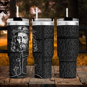 Suffering Servant Isaiah 53 KJV Wrap SVG for 40oz Tumbler Jesus Bible Religious Christian Digital File ONLY