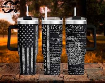 We The People Don't Tread On Me Wrap SVG for 40oz Tumbler/Water Bottle Digital File ONLY