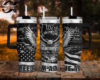 Wolność ponad wszystko SVG tylko dla 40oz Tumbler/butelka na wodę Plik cyfrowy! Patriotyczne PNG Grawerowanie laserowe My, ludzie, Karta praw