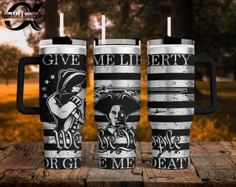 1776 Daj mi wolność albo daj mi śmierć Patriotyczne We The People Wrap Betsy Ross Flaga SVG dla kubka 40oz Plik cyfrowy TYLKO Możliwość grawerowania laserowego