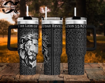 Lew Judy Objawienie 5;5 KJV Wrap SVG na 40oz Tumbler Jezus Biblia Religijny Chrześcijański Plik Cyfrowy TYLKO
