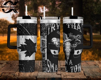 Zniszczone Spróbuj tego w małym mieście Western Wrap Wersja kanadyjska SVG dla 40oz Tumbler/Woda Plik cyfrowy TYLKO Niedźwiedź polarny Łoś Gęś