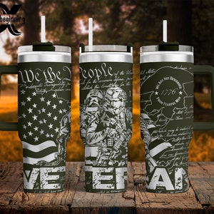 1776 Präambel veteran Wrap Neu We The People SVG für 40 Unzen Tumbler Digitale Datei NUR Lasergravur Sublimation Patriotische Fearful Men