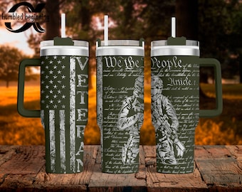 We The People Veteran Wrap SVG for 40oz Tumbler/Water Bottle Digital File ONLY