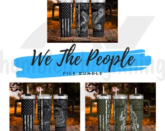3 Plik POPULARNY We The People Wraps SVG dla 40oz Tumbler/butelka na wodę TYLKO plik cyfrowy