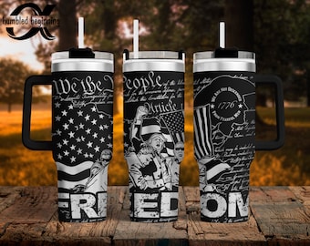 We The People Trump Freedom Wrap v2 SVG dla 40oz Tumbler/butelki na wodę Tylko plik cyfrowy! Patriotyczne PNG grawerowanie laserowe Kultowy MAGA