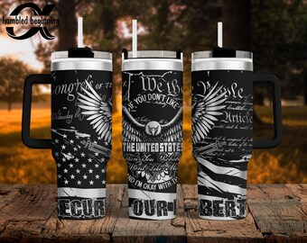 Zabezpiecz naszą Liberty SVG tylko dla pliku cyfrowego 40oz Tumbler/Water Bottle! Patriotyczne PNG Grawerowanie laserowe My, Ludzie, Karta Praw