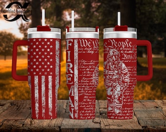 My, ludzie, strażak, opakowanie SVG na kubek/butelkę na wodę o pojemności 40 uncji, plik cyfrowy TYLKO Patriotyczne PNG, grawerowanie laserowe, sublimacja