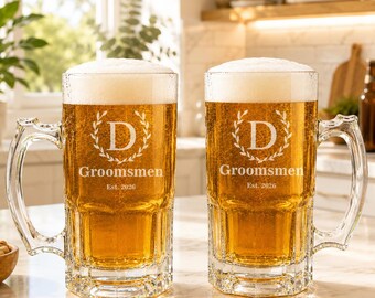 Bruidsjonkers biermok huwelijkscadeau, gepersonaliseerde mok van 33 oz, getuige, gunst bruiloft