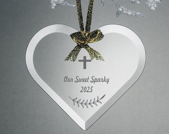 Ornamento commemorativo a forma di cuore inciso, regalo di condoglianze personalizzato