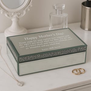 Ihre eigene Nachricht Schmuckschatulle, Muttertag Glas Schmuckschatulle, Geburtstagsgeschenke für sie, Geschenke für Freundin, Oma Geschenk, kundenspezifische Schmuckschatulle