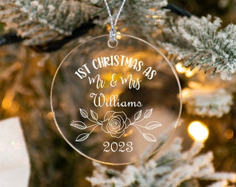 Merry & Married Ornament / Christmas Wedding Ornament 2023 / Our First Christmas Ornament / Wedding Gift For Couple