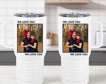 Vaso térmico personalizado de acero inoxidable, regalo de aniversario, taza de viaje con foto