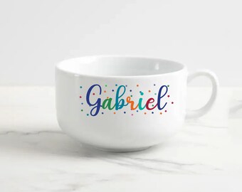 Personalisierte Steinzeug Schale, individuelles Namensgeschenk, 32 oz