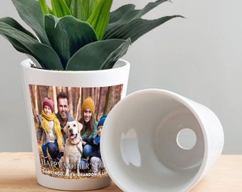 Personalized 12 oz Ceramic Flowerpot, Custom Mini Planter, Mother's Day Gifts, Birthday Gift, Grandma Garden Gifts, Gifts for Her