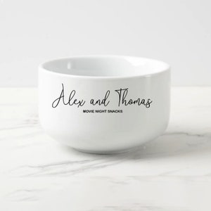 Personalized Bowl, Birthday Gifts, Valentine&#39;s Day Gift, Gift For him and Her, Cereal Bowl, Ice Cream Bowl, Popcorn Bowl Chili and Soup Bowl