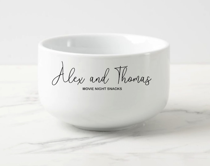 Personalized Bowl, Birthday Gifts, Valentine's Day Gift, Gift For him and Her, Cereal Bowl, Ice Cream Bowl, Popcorn Bowl Chili and Soup Bowl